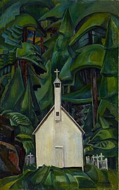 Emily Carr, The Indian Church, 1929, retitled by the museum as Church at Yuquot Village in 2018.[note 2]