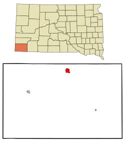 Location in Fall River County and the state of South Dakota