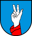 Schwurhand im Wappen der Gemeinde Gempen (Schweiz)