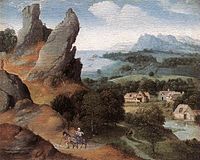 Joachim Patinir, Landscape with the Flight into Egypt, late 15th century. Royal Museum of Fine Arts Antwerp