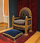Throne of Napoleon I; by Georges Jacob and François-Honoré-Georges Jacob-Desmalter; 1804; embroidered velvet, gilt wood and ivory; height: 1.2 m; Louvre[11]
