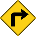 W1-1 (D) Turn right