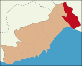 Map showing Tarsus District in Mersin Province