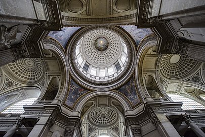 Looking upward at the first and second domes