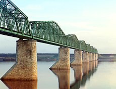 Bridge over the Kama River, near Perm, built in 1912