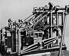Model of the twin side-lever engines of the 1836 Thames River steamboat Ruby