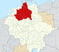 Saxony around 1000 CE, within the German Kingdom