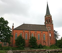 View over the remnants of the former Archabbey towards the Lutheran church St.Marien und Bartholomäi