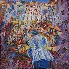 Futurismus Umberto Boccioni: La strada entra nella casa, Öl auf Leinwand (1911)