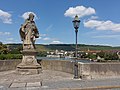 Würzburg,Statue des Karl der Grosses auf die Alte Main Brücke