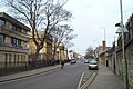 Looking north down Walton Street from the southeast corner of Jericho. Oxford University Press is on the left and Somerville College on the right