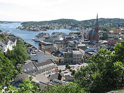 View of Arendal's city centre in August 2006