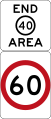 End of Speed Limit Area (Speed Limit is now effect) (used in Western Australia)