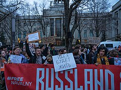 Kundgebung am Tag der Ermordung Nawalnys