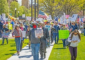 Anti-lockdown protests at the Ohio Statehouse on April 18 and 20