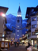 The town center of Cortina d'Ampezzo