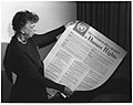 Image 10Eleanor Roosevelt and the Universal Declaration of Human Rights (1948)—Article 19 states that "Everyone has the right to freedom of opinion and expression; this right includes freedom to hold opinions without interference and to seek, receive and impart information and ideas through any media and regardless of frontiers." (from Freedom of speech)