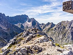Höllentorkopf Gipfel Blick Richtung Zugspitze