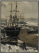 The Thames in Ice 1860 oil on canvas