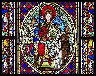 Judgement of Solomon window in north transept (late 12th c.)