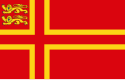 Normannische Flagge von Falaise, Geburtsort Wilhelm des Eroberers, die auf seine skandinavische Herkunft hinweist.