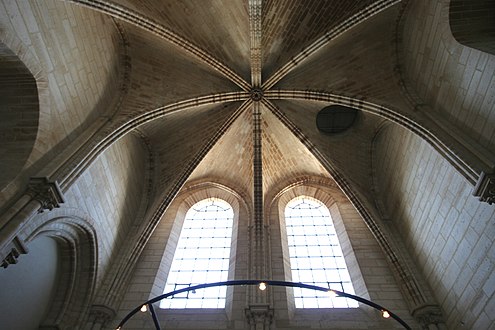 Circular utility door (right of center) in the ceiling below the north tower made for raising and lowering bells[140]