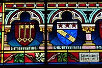 A 19th-century window illustrates the range of colours common in both Medieval and Gothic Revival glass, Lucien Begule, Lyon (1896).