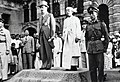 British governor Hubert Rance and Sao Shwe Thaik at the flag raising ceremony on 4 January 1948 at Stone Pillar.