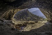 Inside the Shanidar Cave, where the remains of eight adults and two infant Neanderthals, dating from around 65,000–35,000 years ago were found, northern Iraq.