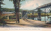 Early bridges over the Deerfield River c. 1915