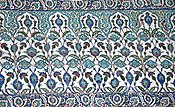 Detail of tiles in the Sultan Ahmed I Mosque, Istanbul (circa 1617)