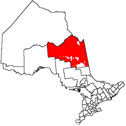 Location of Unorganized North Cochrane District