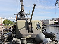 Bofors 57/70 Mark 1 on a Swedish Norrköping-class missile boat.