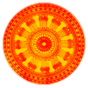 The Buddhist dharm chakra. Which is like a chariot wheel is a popular symbol of Buddhism.