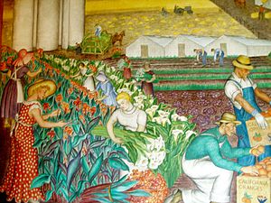 A portion of California by Maxine Albro, on the interior of Coit Tower in San Francisco (1934)