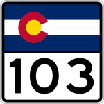 Straßenschild der Colorado State Highway 103