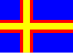 Inoffizielle Flagge Hälsinglands, seit 1992 in Gebrauch