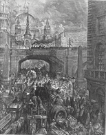 Ludgate Hill - A block in the Street, 1872. From London: A Pilgrimage