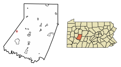 Location of Shelocta in Indiana County, Pennsylvania.