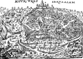 Signed veduta of Jerusalem, ca 1606 for book Putování
