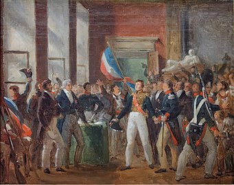 Louis Phillipe celebrates victory at the Hotel de Ville on 31 July 1830