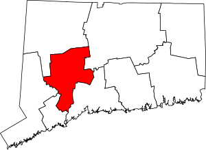 Map of Connecticut highlighting Naugatuck Valley Planning Region