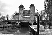 Mittelland Canal/ River Weser Lock in Minden taken in 1977