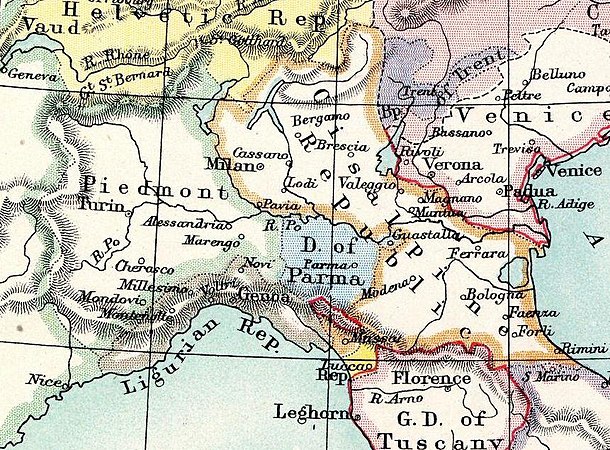 1799: sister republics in northern Italy.   Piedmontese Republic