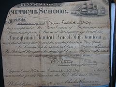 William McCoy Diploma. 1895. McCoy Family Papers Collection, J Henderson Welles Archives and Library, Independence Seaport Museum. Philadelphia, PA