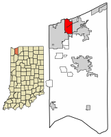 Location of Burns Harbor in Porter County, Indiana.