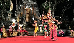 Balinese Ramayana dance drama, performed in Sarasvati Garden in Ubud, Bali