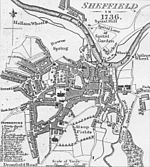 A 1736 map of Sheffield