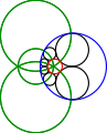 The circles passing through the tangent points of the Steiner-chain circles with the two given circles are orthogonal to the latter and intersect at multiples of the angle 2θ.