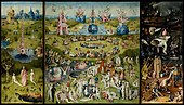 The Garden of Earthly Delights; by Hieronymus Bosch; c. 1504; oil on panel; 2.2 × 1.95 m – the central panel; Museo del Prado